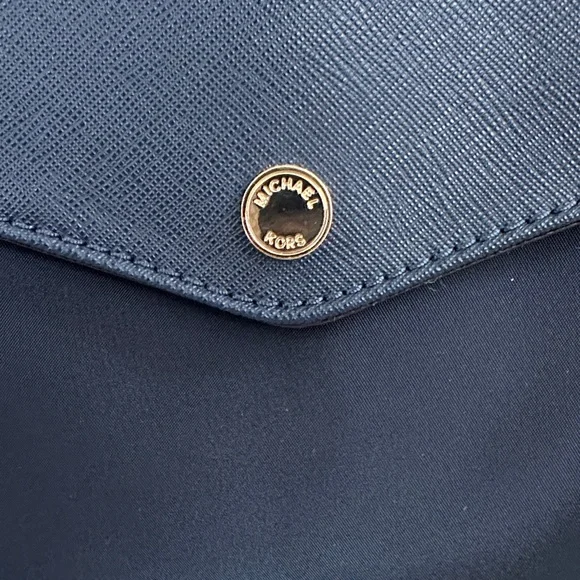 Michael Kors Navy Tote Bag with Gold Accents - Picture 3 of 7